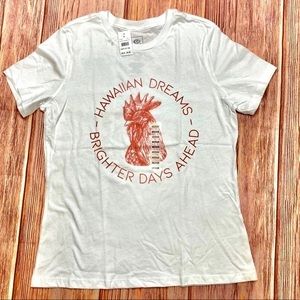 NWT Rip Curl Pink/White Rooster Tee